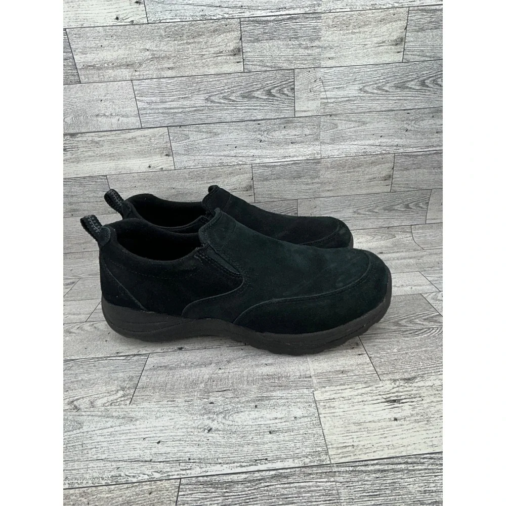 LL Bean Mens Comfort Mocs‎ Black Suede Slip On Shoes 254540 Size 10 Medium